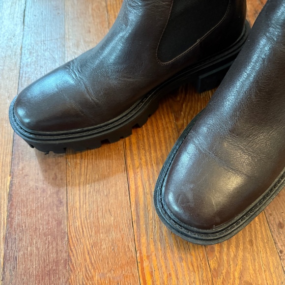 Zara brown leather lug sole Chelsea boots | size 37 - Picture 2 of 10